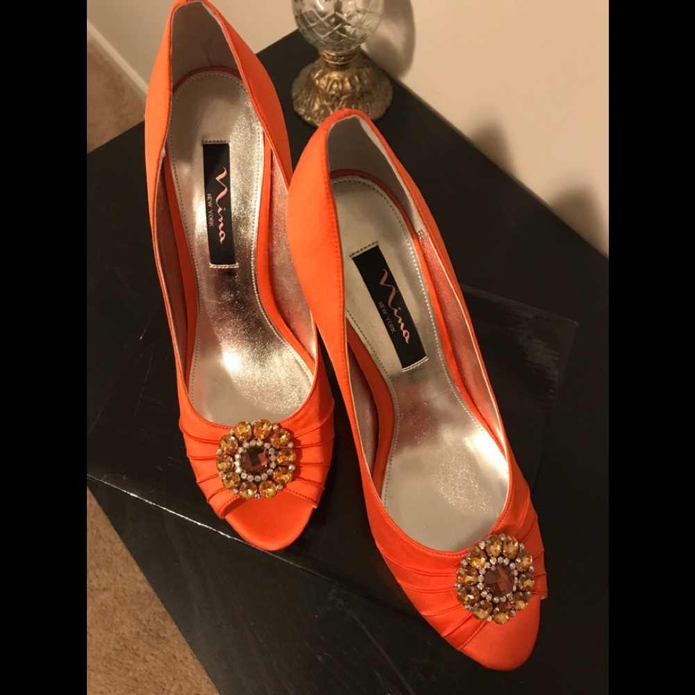 Beautiful Ladies Fashionable Orange Shoes